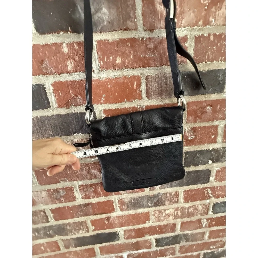 Black Leather Cole Haan Crossbody‎ w/Adj. Strap,